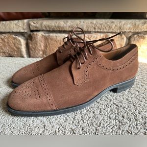 Aquatalia Brown Suede Brogue Shoes by